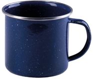 Mil-Tec Emaille mok - blauw - met metalen randje - 350ml