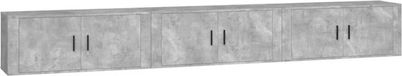 vidaXL Meuble TV, 3 pièces, gris béton, 100x34,5x40 cm
