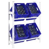 Simon Simonbottle Rek voor kratten, 4 boxen, 2 planken, 100 kg, 1000 x 800 x 300 mm, wit