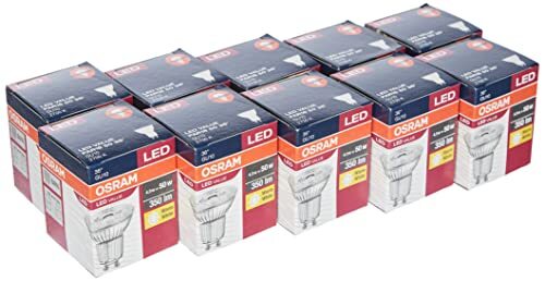 OSRAM Lamps OSRAM LED reflectorlamp, Base: GU10, Warm wit, 2700 K, 4,30 W, vervanging voor 50 W reflectorlamp, niet relevant, LED VALUE PAR16 Verpakking van 10