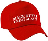 Bellatio Decorations Pet - Rood - Make Nuth Great Again