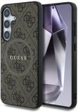 Guess 4G Ring Classic Logo Hoesje Geschikt voor Samsung Galaxy S25 Plus - Back Cover Compatibel met MagSafe / Qi2 - Bruin
