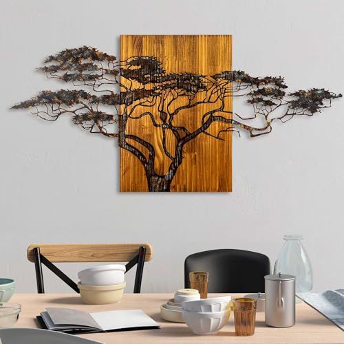 Handgeschilderd, Asir - Decoratief Houten Wandaccessoire - Veelkleurig - 3 cm