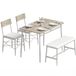 HOMCOM Table de salle à manger MDF 106 x 66 x 75 cm Chêne