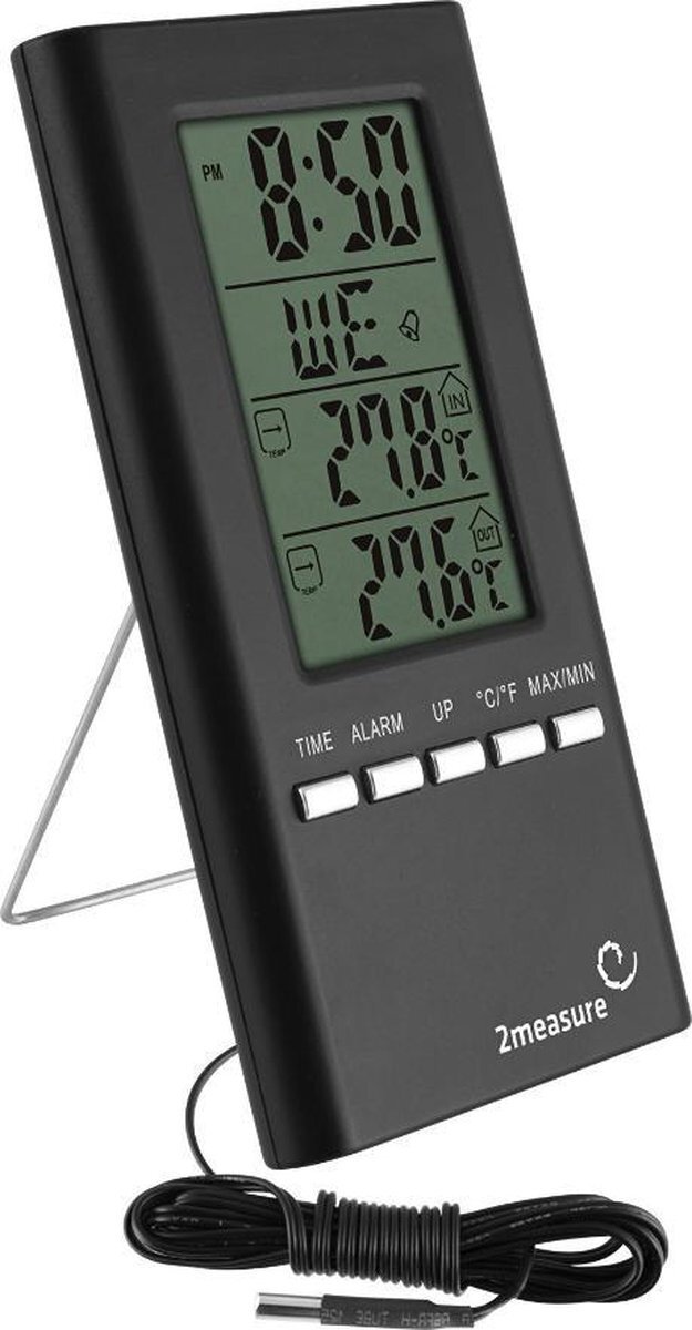 Natuurlijkerleven Klokthermometer - zwart