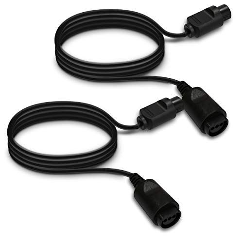 kwmobile 2x verlengkabel compatibel met Nintendo 64 Controller - 180 cm lang - kabel zwart