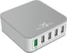 Schwaiger LAD450 532, 5x USB, 2400mAh, alimentation secteur, Qualcomm Quick Charge 2.0, chargeur, chargeur USB, compatible avec smartphones et tablettes
