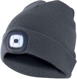 VELAMP Lighthouse led-muts, oplaadbaar, USB, 100 lumen, Eén maat, wasbaar, voor sport en werk, uniseks, antraciet