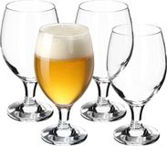 KADAX Bierglazen, 4 stuks, 400 ml, Transparant, Glas