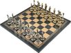 Jeu d'échecs Italiaans Napoleon, taille moyenne, avec échiquier en similicuir, or/noir, 33