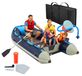 Bateau gonflable - Bateau de pêche - 4 personnes - 320 cm - Bleu blanc - Fond en aluminium
