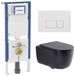 Geberit QeramiQ Dely Swirl Toiletset - 36.3x51.7cm - Geberit UP720 Duofix Sigma inbouwreservoir - slim zitting - bedieningsplaat glans wit - rechthoekige knoppen - mat zwart