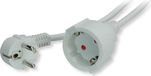VALUE Stroom verlengkabel met aarde, 230VAC, wit, 10 m