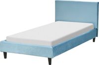 Beliani FITOU - Eenpersoonsbed - Lichtblauw - 90 x 200 cm - Fluweel