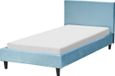 Beliani FITOU - Eenpersoonsbed - Lichtblauw - 90 x 200 cm - Fluweel