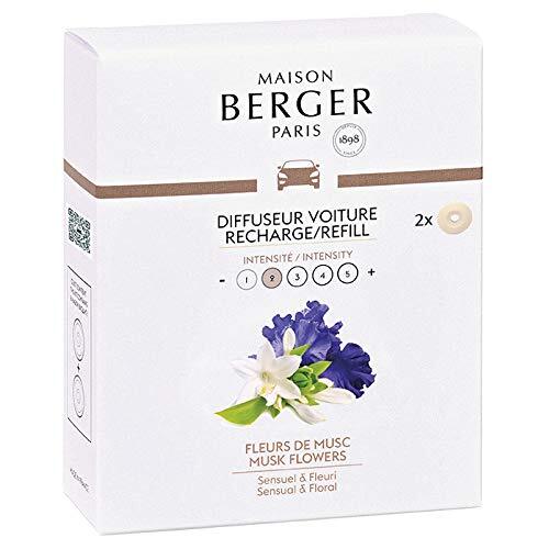 Maison Berger Paris Navulverpakking voor auto-luchtverfrissers, geur muskus bloemen