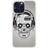 Apple iPhone 15 Versterkt Hard Hoesje - Skull Music Ontwerp
