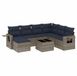 vidaXL Ensemble de banc de jardin 8 pièces avec coussins, gris, polyrotin