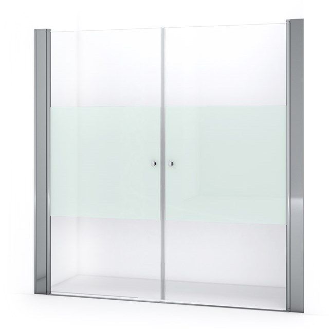 Maxaro Douchedeur Zircon Comfort 205cm Pendeldeur Matte Strook Chroom