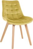 CLP Brook Eetkamerstoel - Hout frame - Fluweel - Velvet - geel