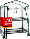 FLOORDIREKT Kas Casabella - Serre de jardin - Transparent - avec 2 niveaux de rangement 68 x 49 x 96 cm
