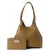 COCCINELLE Leren schoudertas C-Easy Shopper Seagrass kaki