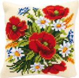 Vervaco Kruissteekkussen kit - Bloemen - 40 x 40 cm