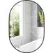 Miroir de salle de bain ovale décoratif 60 x 90 cm avec cadre en aluminium pour salon, orientation horizontale ou verticale, noir