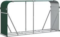 Stockage de bois de chauffage 234x45x100 cm acier galvanisé vert