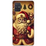 Samsung Bedrukt siliconen hoesje compatibel met Samsung Galaxy A71 pere noel vintage