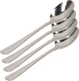 Alpina Theelepels - 4 stuks - Zilver - RVS - 14 cm - Vaatwasserbestendig