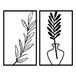 Stijlvol zwart decoratief metalen wandaccessoire (2 stuks), 38,5 x 63,5 cm per stuk, 100% metaal, 1,2 mm dik, perfect voor moderne woondecoratie en kantoorruimtes