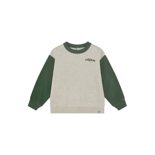 Daily7 oversized sweater met backprint - grijs