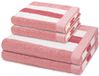 Ross Set de 4 serviettes Doubleface Rayures Vieux Rose Coton