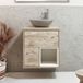 Hoxton Meuble sous lavabo suspendu - Chêne clair - Avec vasque ovale gris (Pebble) - 60 cm - Avec LED