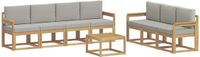 vidaXL - Buiten - bank - set - 8 - st - Wit - en - Lichtgrijs - Polyester
