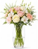 Natural Living Vase Rosa - vase trompette - verre transparent - 12 x 26 cm