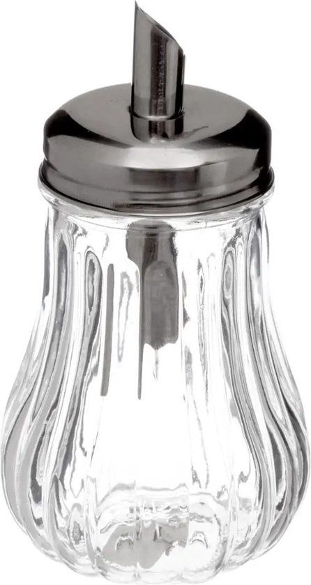 Secret de Gourmet 5Five - Suikerpot / suikerstrooier - glas met RVS tuit - 180ml - dispenser