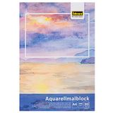 Idena 68162 - Aquarel schilderspons A4 met 30 vellen crèmekleurig, dik papier van 300 g/m2, tekenblok voor aquarelverf & waterverf