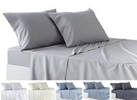 Todocama Beddengoedset, 4-delig, hoeslaken, 2 kussenslopen, 50 x 80 cm (bed 90-90 x 190/200 cm, lichtgrijs)