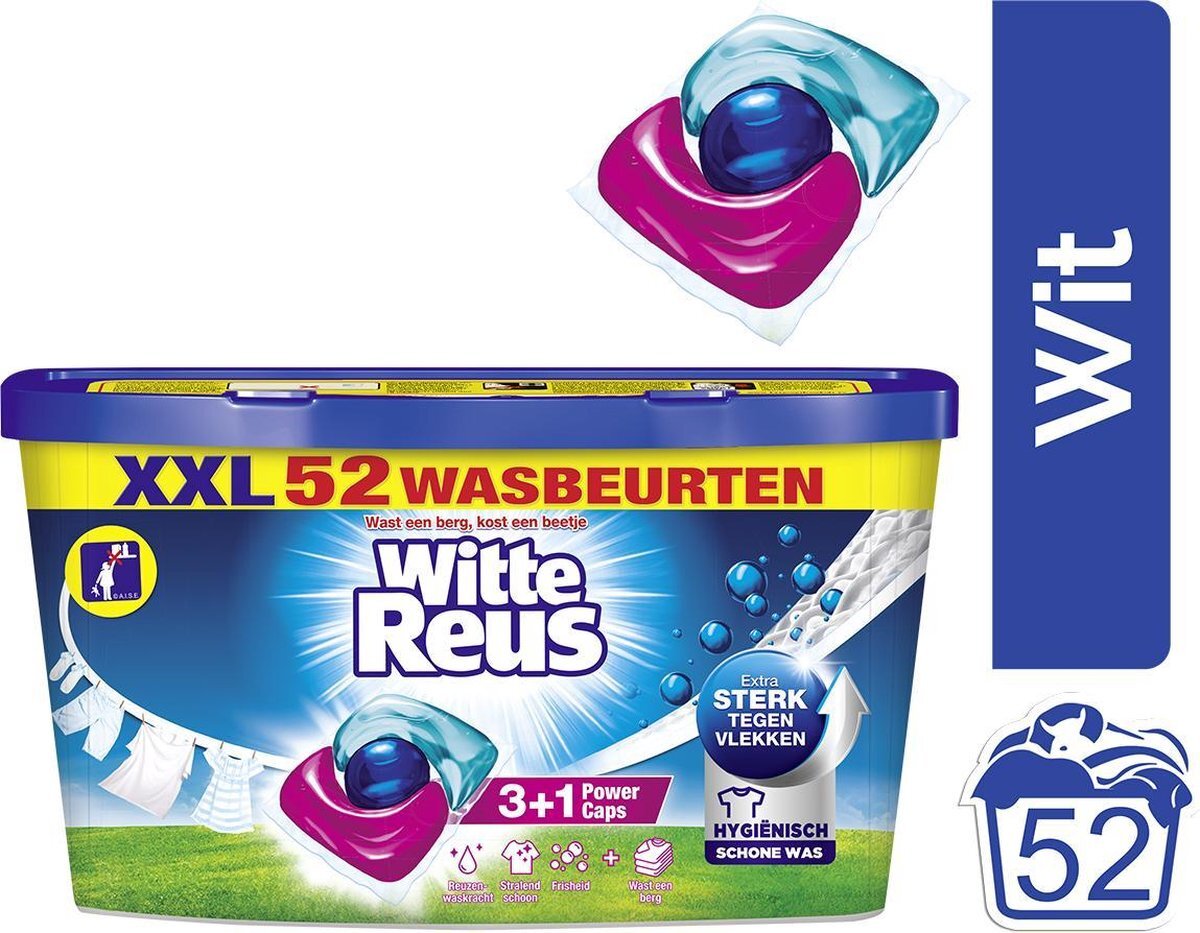 Witte-Reus Power Caps Wascapsules - Wasmiddel Capsules - Voordeelverpakking - 52 wasbeurten