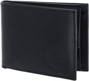 oxmox Leren portemonnee Leather RFID Protect Pocketbörse Circle Bloom Embossed Black zwart