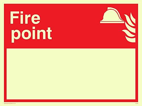 Viking Signs Viking Signs FV345-A5L-PV "Fire Point" met Blank Space Sign, Foto luminescent Vinyl Sticker, 200 mm H x 150 mm W