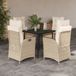 Maison Exclusive - Ensemble de jardin 5 pièces avec coin repas, coussins inclus, de couleur beige, en polyrotin