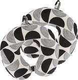 Tendance Nekkussen Bilbao - 2x - zwart/wit - met ophangclip - polyester - reiskussen voor onderweg