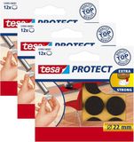 Tesa meubelvilt - 36 stuks - bruin - 2,2 cm - rond