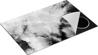 Chefcare Inductie Beschermer Abstracte Kunst - Zwart Wit - 81,6x52,7 cm