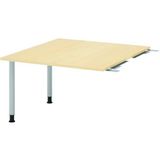Hammerbacher table de connexion carrée avec 2 pieds 120x130cm argent