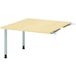 Hammerbacher table de connexion carrée avec 2 pieds 120x130cm argent