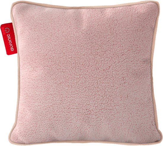 Auronic Warmtekussen - Sherpa Fleece - 45x45 - Draadloos - Oplaadbaar - Elektrisch kussen - Roze